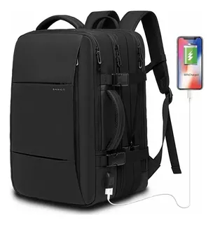 Mochila Expandible Impermeable Anti Cortes Con Entrada Usb