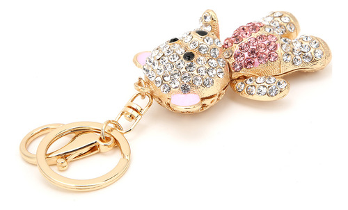 Chaveiro Lovely Bear Rosa Com Strass Decorativo