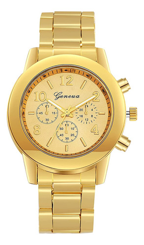 Lancardo Men's Women's Gold Stainless Steel Quartz