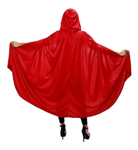 Imagen 8 de 9 de Disfraz Capa Con Capucha Caperucita Roja Dama