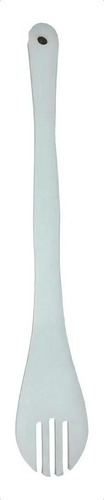 Colher Polietileno Branca Com 3 Furos Vazada 35cm Cor Branco