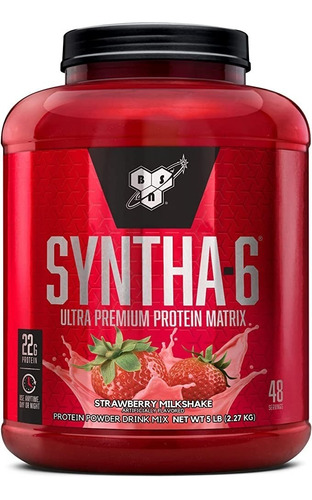 Suplemento en polvo BSN  Ultra Premiun Protein Matrix Syntha-6 proteína sabor strawberry milkshake en pote de 2.27kg