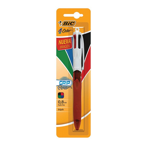 Pluma 4 En 1 Bic 4 Color Bolígrafo Punto Fino Con Clip