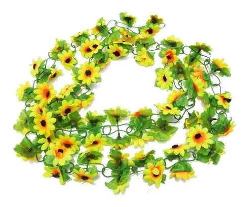 1 Corrente De Girassol Artificial P/decoração Pendente Cor Amarelo