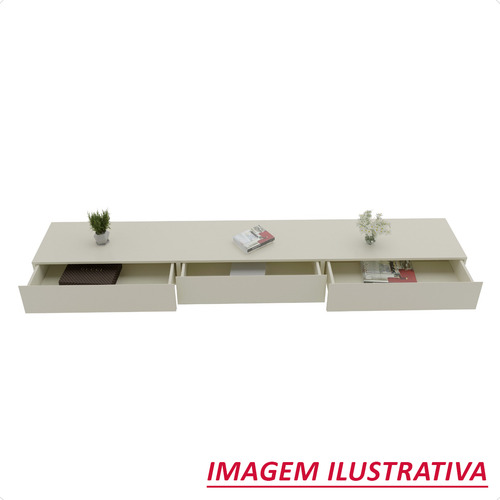 Nicho Para Livro E Decoração Gavetas Jet 202 Cm Off White