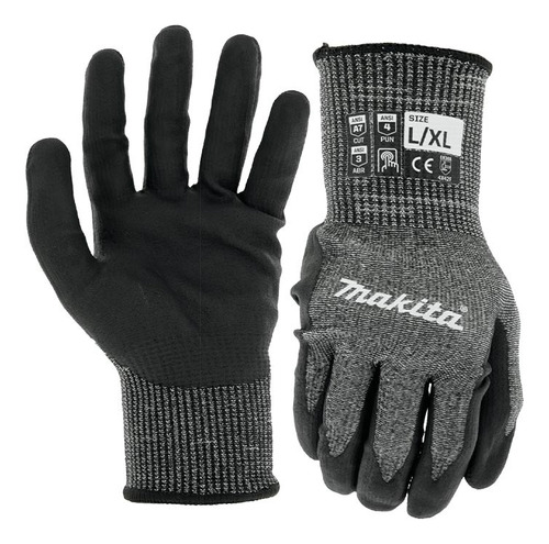 Guantes De Corte Makita T-04145 Recubiertos De Nitrilo