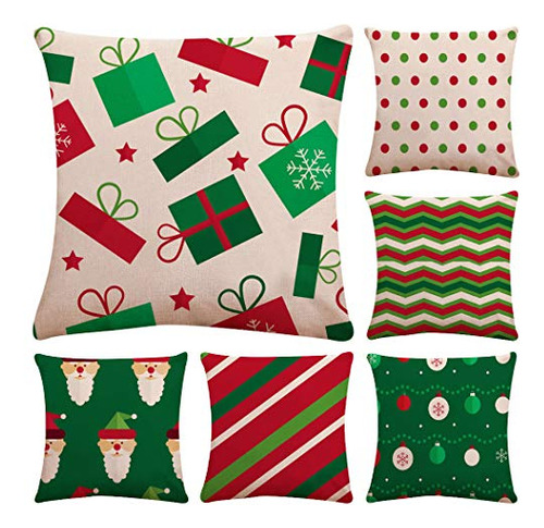 Faylapa 6 Pack De Navidad Serie De Almohadas,búfalo Wpnvd