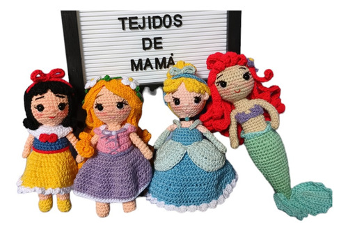 Princesas Disney,hermosas Princesas Elaboradas A Crochet