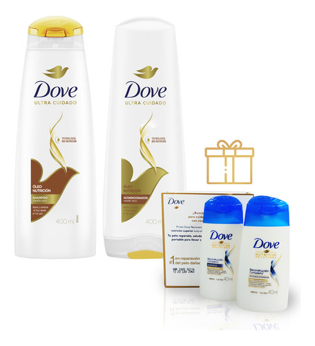 Dove Óleo Nutrición Shampoo + Acondicionador + Regalo Viaje