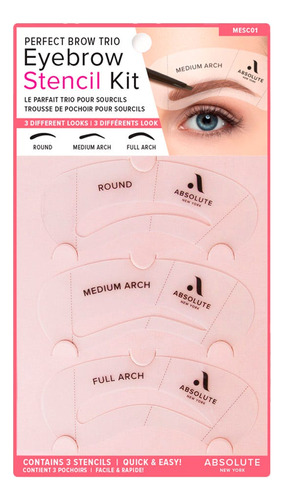 Kit De Plantillas Para Cejas Perfect Brow Trio Color Transparente