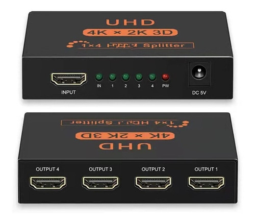 Multiplicador Splitter Hdmi 1x4 1 Entrada 4 Salidas 3d Hd 4k