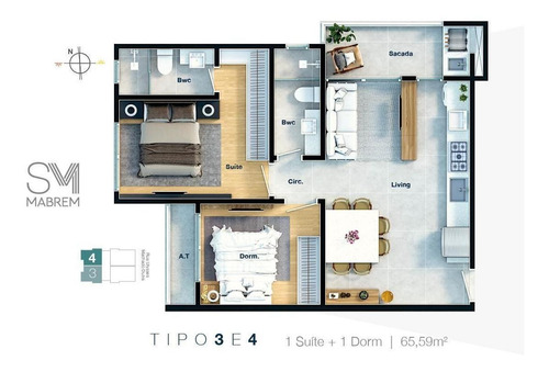 Apartamento Em Dom Bosco, Itajaí/sc De 66m² 2 Quartos À Venda Por R$ 407.625,00 - Ap699125