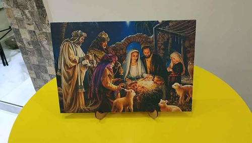 Imagem 2 de 4 de Quadro Decorativo Natalino Presépio Natal Nascimento Jesus