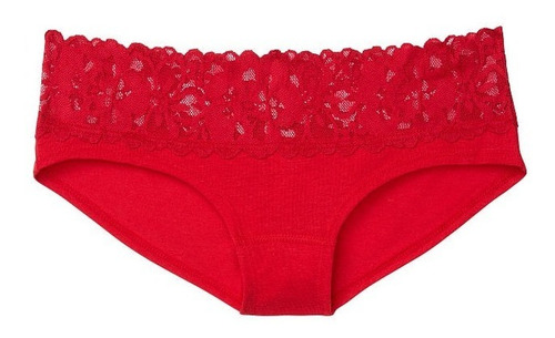 Victorias Secret Hiphugger Panty Algodon Encaje A La Cintura