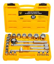 Comprar Jogo Kit de Ferramentas Manuais Chave Catraca 1\u002F2 8 a 32mm BCS022 The Black Tools Cor Amarelo