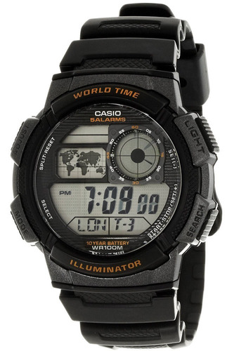 Imagen 1 de 8 de Reloj Casio Digital Caucho Ae1000w-1a 100m Crono Alarma