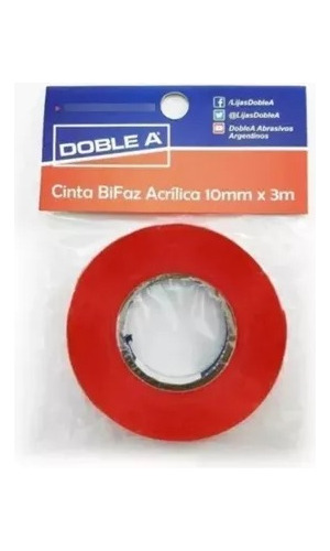 Cinta Doble/faz 10mm X 3mts Acrílica Transparente Doble A 