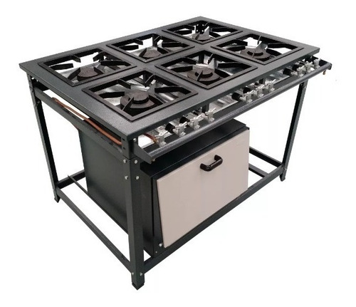 Fogão Com Forno Industrial 6 Bocas Tampa Inox Melhor Preço