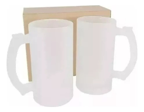 Canecas De Chopp P/ Sublimação Vidro Jateada 460ml 12 Un