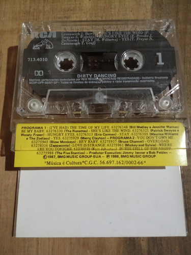 Fita K7 Dirty Dancing 1987 Trilha Sonora Do Filme. (Usado)