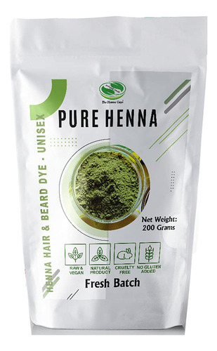 200 Gramos - Polvo De Henna 100% Puro Para Tinte Para El Cab