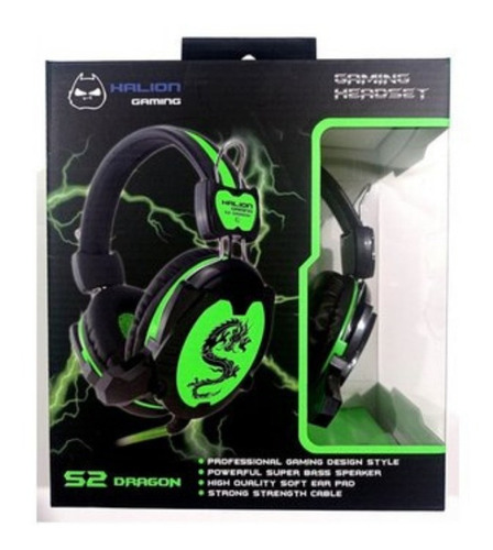 Auricular Gaming  Halion S2 Dragon Green