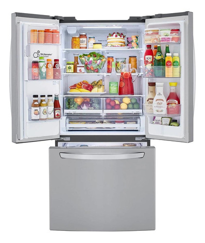Refrigerador con freezer inverter LG LM65SGS color plata con capacidad de 708L