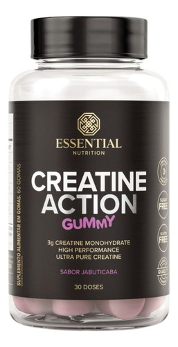 Creatine Action Gummy 60 Gomas Jabuticaba Essential Nutritio