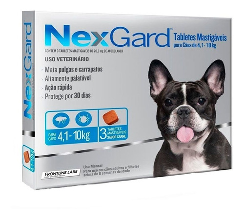 Nexgard 1.25 Gr X 3 Tab 28.3mg De 4.1 A 10kg