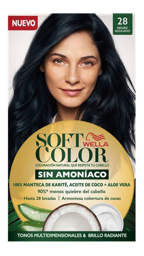 Tinte De Cabello Semipermanente Soft Color 28 Negro Azulado 1 Pieza