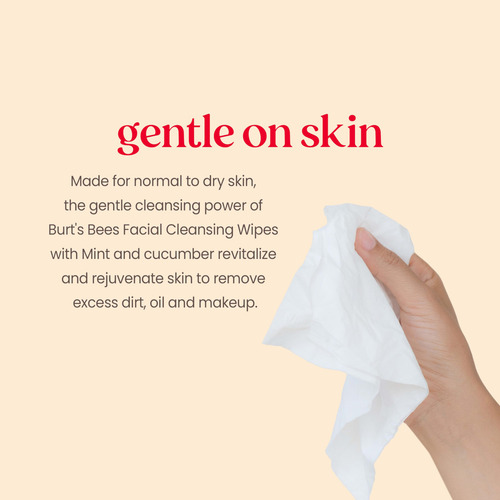 Toallitas Faciales Burt's Bees, Pepino Y Menta, 30 Unidades