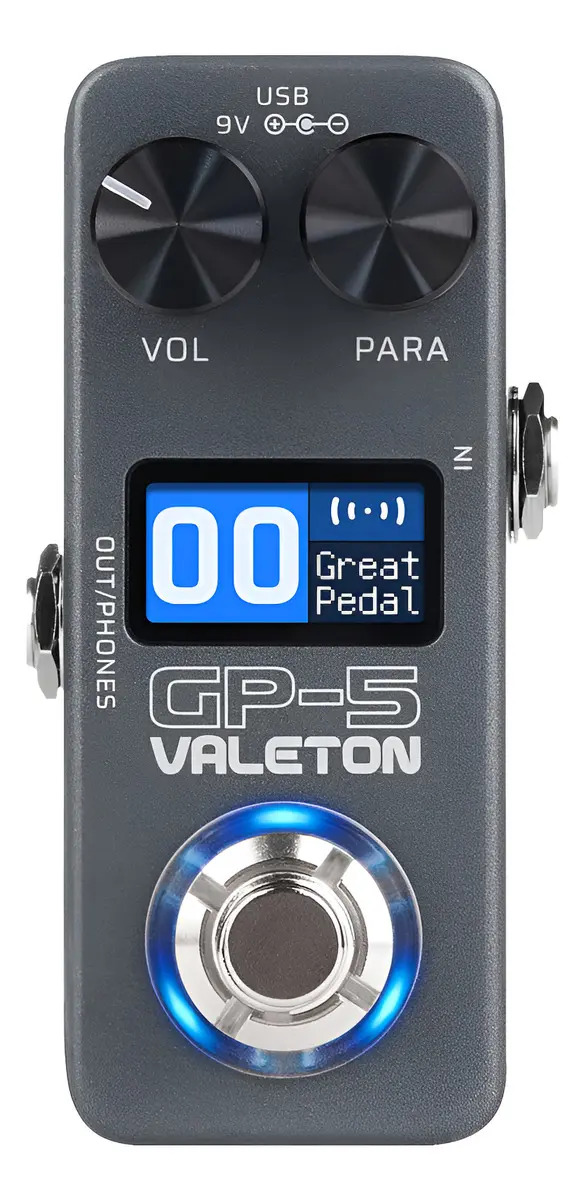 Pedaleira Valeton Gp-5tm Multiefeitos Snaptone Nam Preto