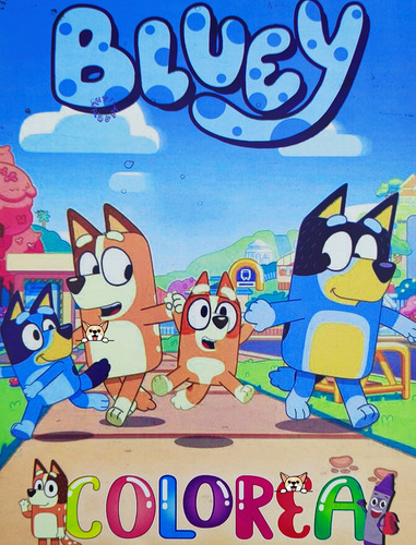 15 Libros Colorear Perritos Bluey, 16 Paginas, Tamaño Carta