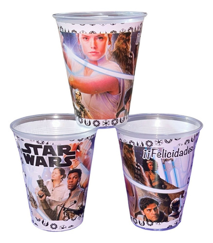 10 Vasos De Plastico De 320 Ml Con Tematica De Star Wars