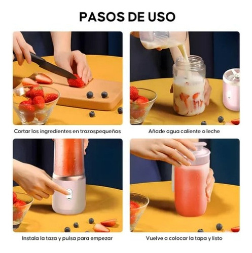 Sa De Mini Vaso Licuadora Portatil Recargable 6 Cuchillas