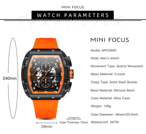 Reloj Cronógrafo Luminoso Mini Focus Mf0399