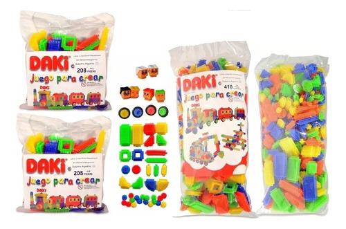 Combo 4 Bolsas Daki Juego Didáctico P/ Armar 896 Piezas