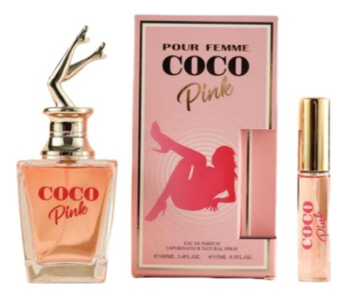 Perfume Para Mujer Coco Pink Set 100ml Aroma Floral Y Dulce 