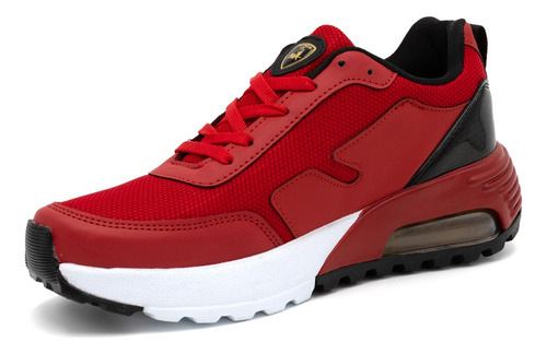 Tenis Lamborghini Original Caballero Mod 8076 Rojo-oro