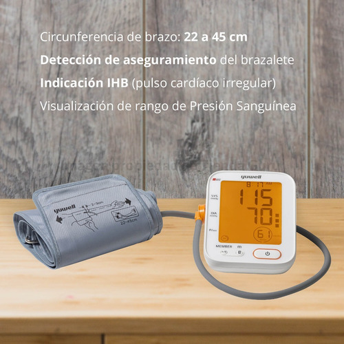 Imagen 6 de 7 de Tensiometro Digital Brazo Maverick Yuwell Función Voz Ye680b