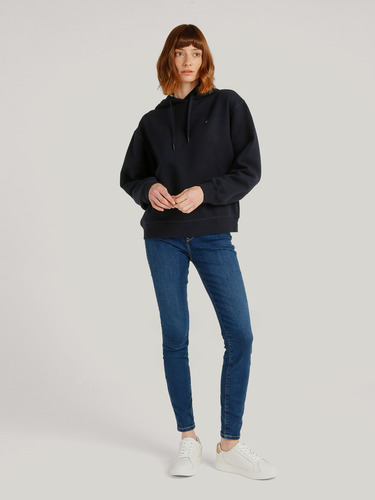 Polerón Hoodie Con Logo Bordado Azul Tommy Hilfiger