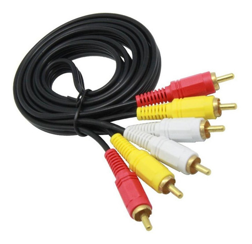 Imagen 1 de 3 de Cable 3 Rca A 3 Rca Audio Y Video 1.5 Metros Tcs