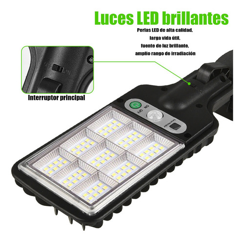 4pz Lámpara Solar Pared Exteriores Impermeable Sensor 3modos
