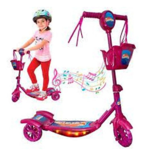 Patineta Scooter Monopatín Canasta Con Luces Y Musica Niños 