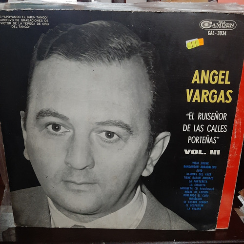 Vinilo Angel Vargas El Ruiseñor Las Calles Porteñas Vol 3 T2