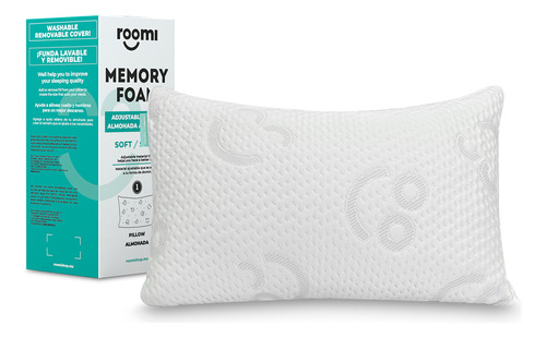 Almohada Ajustable | Relleno De Memory Foam Triturado | Almohada De Altura Ajustable | Suavidad Y Frescura | Funda Lavable E Hipoalergénica | Medida 60 X 40 Cm