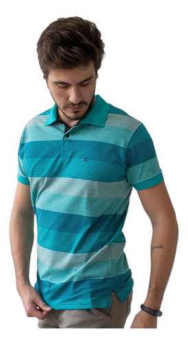 Camiseta Camisa Polo Masculina Listrada Tecido Maravilhoso