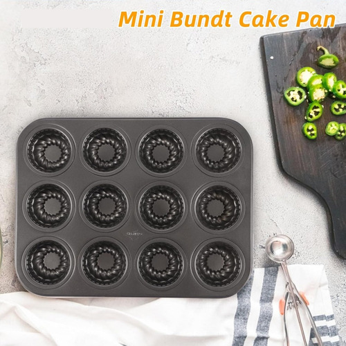 Molde Charola Para 12 Cupcakes Panques Muffin Antiadherente Gris