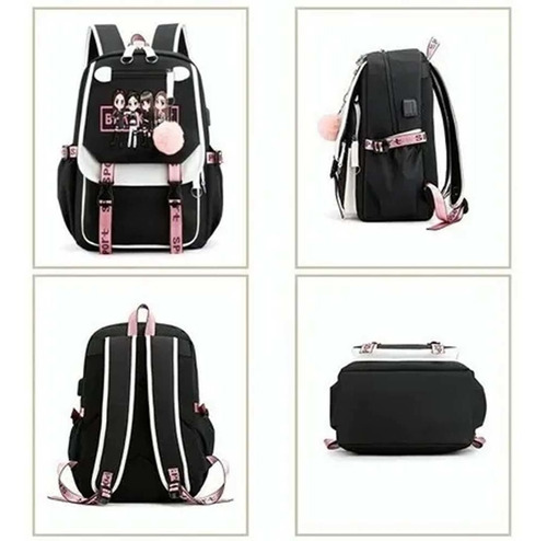 Imagen 3 de 8 de 9 Piezas Para Kpop Blackpink Mochila Juvenil Coreana Para Ni