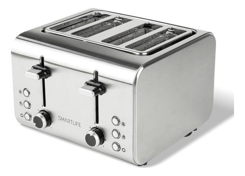 Tostadora Smartlife 4 Panes 1600w 7 Niv 4 Func Inox